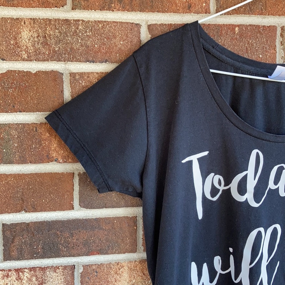 Enza Today will be great Scoop neck black top L - Picture 4 of 5